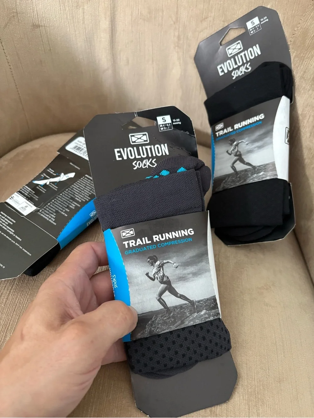 Trail Running Compression Socks Evolution Small Outdoor Microfiber Bundle 3 NWT